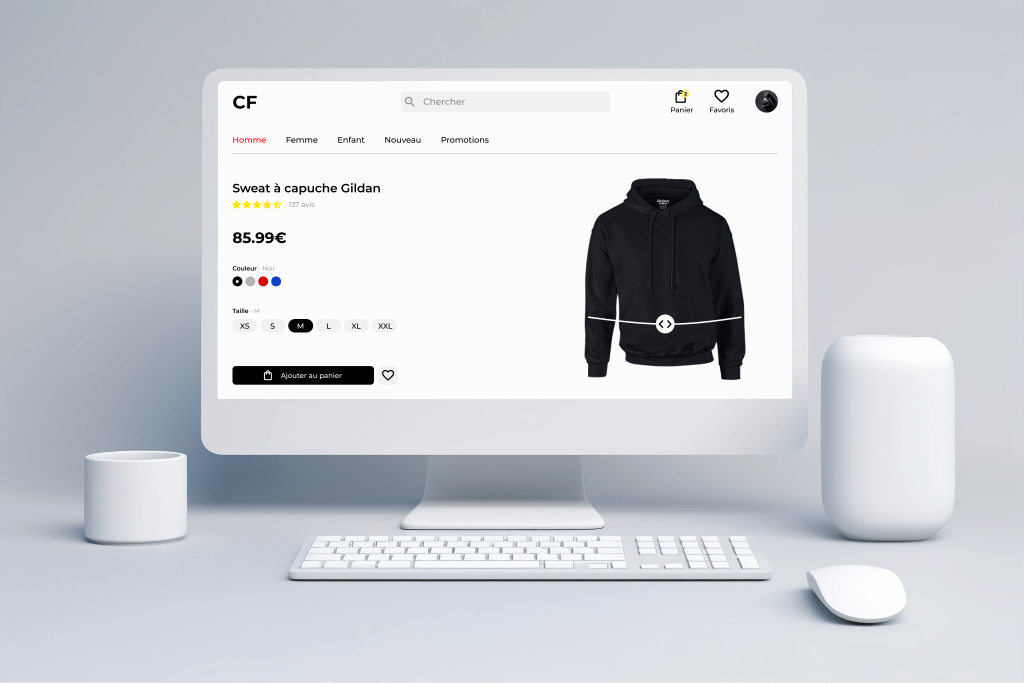 Page produit d’un site e-commerce optimisé pour l’expérience client.